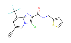 3-chloro-6-ethynyl-N-(thiophen-2-ylmethyl)-8-(trifluoromethyl)imidazo[1,2-a]pyridine-2-carboxamide