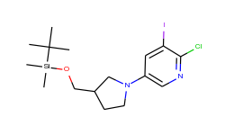 5-(3-((tert-butyldimethylsilyloxy)methyl)-pyrrolidin-1-yl)-2-chloro-3-iodopyridine