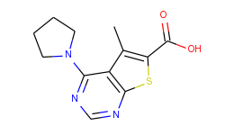 5-methyl-4-pyrrolidin-1-yl-thieno[2,3-d]-pyrimidine-6-carboxylic acid