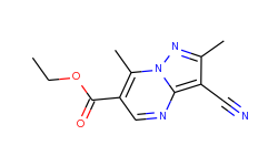 ethyl 3-cyano-2,7-dimethylpyrazolo[1,5-a]-pyrimidine-6-carboxylate