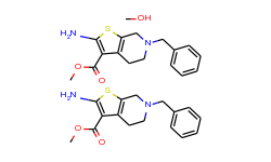 methyl 2-amino-6-benzyl-4,5,6,7-tetrahydrothieno-[2,3-c]pyridine-3-carboxylate-methanol (2:1)