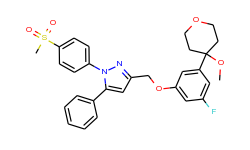 3-[[3-fluoro-5-(tetrahydro-4-methoxy-2H-pyran-4-yl)phenoxy]methyl]-1-[4-(methylsulfonyl)phenyl]-5-ph