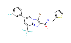 3-bromo-6-(3-fluorophenyl)-N-(thiophen-2-ylmethyl)-8-(trifluoromethyl)imidazo[1,2-a]pyridine-2-carbo