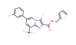 6-(3-fluorophenyl)-3-iodo-N-(thiophen-2-ylmethyl)-8-(trifluoromethyl)imidazo[1,2-a]pyridine-2-carbox