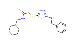 2-[[5-(benzylamino)-1,3,4-thiadiazol-2-yl]sulfanyl]-N-(cyclohexylmethyl)acetamide