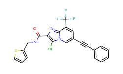 3-chloro-6-(2-phenylethynyl)-N-(thiophen-2-ylmethyl)-8-(trifluoromethyl)imidazo[1,2-a]pyridine-2-car