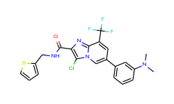 3-chloro-6-[3-(dimethylamino)phenyl]-N-(thiophen-2-ylmethyl)-8-(trifluoromethyl)imidazo[1,2-a]pyridi