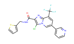 3-chloro-6-pyridin-3-yl-N-(thiophen-2-ylmethyl)-8-(trifluoromethyl)imidazo[1,2-a]pyridine-2-carboxam