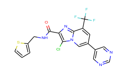 3-chloro-6-pyrimidin-5-yl-N-(thiophen-2-ylmethyl)-8-(trifluoromethyl)imidazo[1,2-a]pyridine-2-carbox