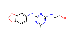 2-[4-(benzo[1,3]dioxol-5-ylamino)-6-chloro-[1,3,5]triazin-2-ylamino]-ethanol